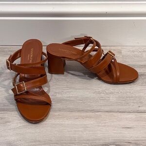 Marion Parke Brown Leather Multi Strap Sandals Size 40
